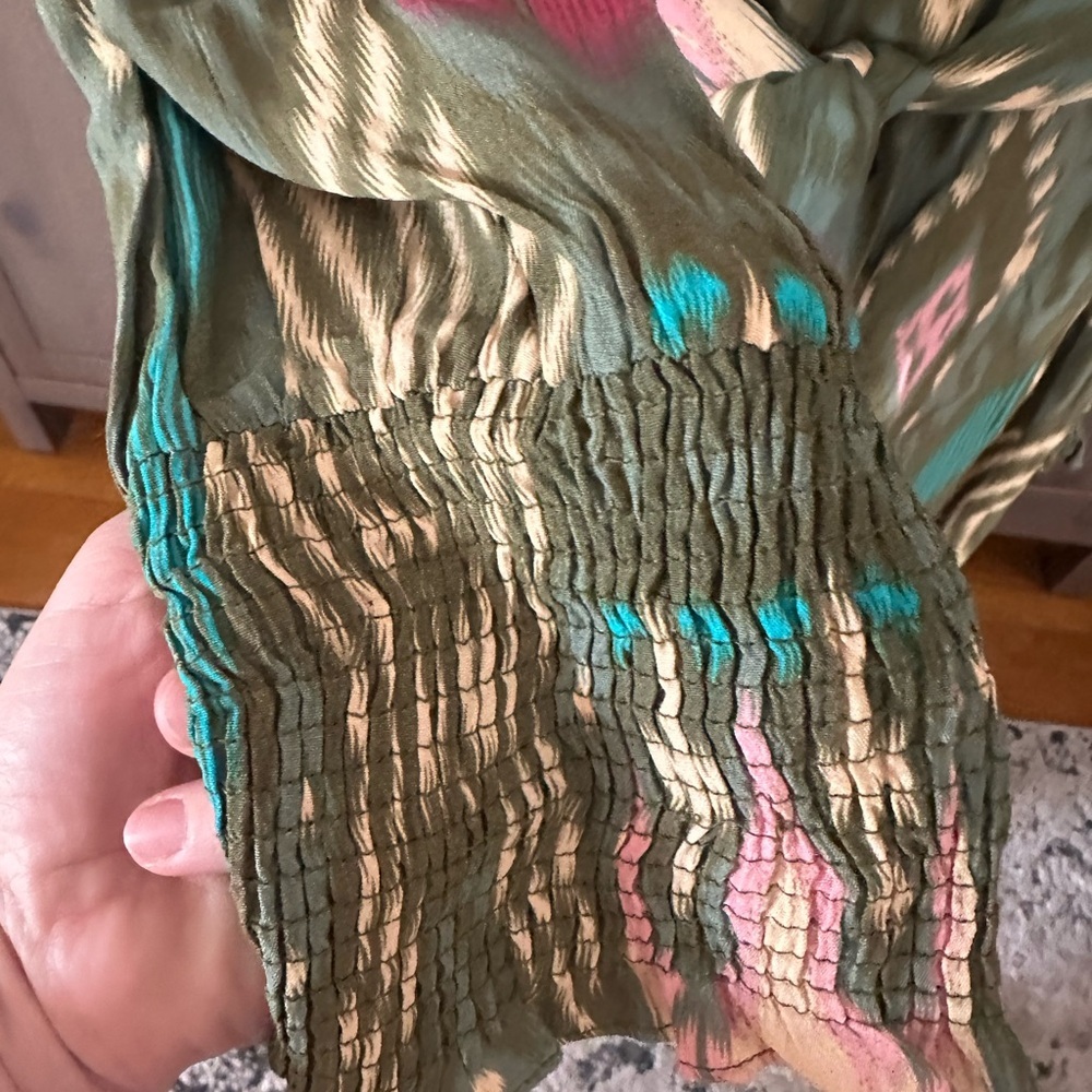Figue , Elegant Green Patterned Maxi  Dress, size M - Picture 4 of 7